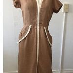 Vintage neusteters Denver 1950s brow & cream waitress flight sheath dress Small Brown Size M Photo 0