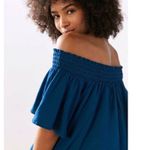 Urban Outfitters NWT  Off Shoulder Top Blue Summer Festival Concert Photo 2