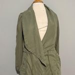 Max jeans Army Green Draped Utility Jacket Trench Coat Photo 5