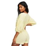 Billabong “Sun Valley” Romper V-neck Puff Sleeve Shorts Outfit Yellow Photo 1