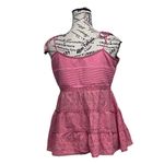 ZARA  Collection Eyelet Teired Pink Babydoll Blouse Y2k Coquette Preppy Beach L Photo 3