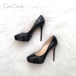 Jimmy Choo 🔃 Cosmic Black Patent Leather Heels Photo 8