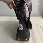 Etienne Aigner 🤎  Brown Leather & Canvas Shoulder Bag | Classic Buckle Hobo Photo 4