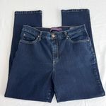 Gloria Vanderbilt Amanda Dark Wash Two-Tone Stitching Jeans Size 12P Photo 3