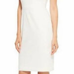 Calvin Klein  White Synthetic Short Sleeve Sheath Dress sz 14 Photo 0