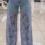 Lace Jeans Blue Size M Photo 0