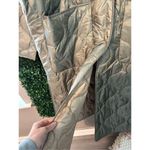 Carbon38 Puffer Trench Coat Womens Large NWT Green Blanket Onion Quilted Long Be Photo 5