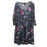 Torrid  Black Colorful Floral Chiffon Shirt‎ Dress Size 1X Photo 7