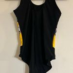 None Yellow and Black Floral Women Swim One Piece SZ S Photo 1