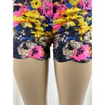 Women's Dani Collection Colorful Abstract Scalloped Hem Shorts Size Small Pink Photo 4