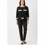 FINITY WOMEN'S EMBROIDERED CARDIGAN SWEATER Set BLACK AND WHITE LARGE NWOT Photo 1