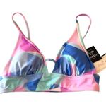 Salt & Cove Juniors Bikini Top Cut Out Removable Cups Geometric Blue Pink M Size M Photo 2