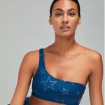 Wildfox Sloane One Shoulder Star Print Athletic Workout Gym Sports Bra Top Large Photo 7