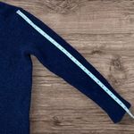 POINT SUR J.CREW Alpaca Merino Wool Blend Fuzzy Sweater Navy Blue Small Photo 5