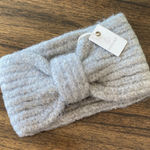 Stylish Gray Knit Bow Winter Headband Photo 0