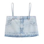 ZARA  TRF SKIRT STYLE DENIM CROP TOP Photo 2