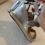 Wedged Silver Sandals Size 9 Photo 2
