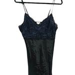Cinema Exoile Slip Dress Vintage 90's Lingerie Blue Black Size Large Sexy Lace Photo 0