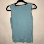 Van Heusen  Blue Crochet Trim Sweater Shell Sleeveless Sz Medium Photo 5