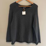 Shannon Passero Black Chunky Scoop Neck 100% Cotton Sweater Size Large NWT Photo 0