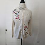 Tiara International Floral Embroidered Cardigan Sweater Deadstock New With Tags Pink Photo 1