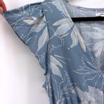 O'Neill Darian Chambray Romper XL Blue Floral Flutter Sleeve Tie Waist Beachy Photo 5