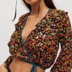Urban Outfitters  Blossom Double Ruffle Wrap Top Medium Photo 0
