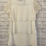 NWT! Women’s Courage.b white crochet lace tiered back short sleeve dress Small Photo 1