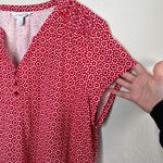 Liz Claiborne Womens Red & White Retro Geometric Top XL Photo 2