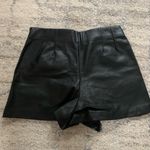 ZARA  Black Faux Leather Mini Skirt with Ruffle Photo 2