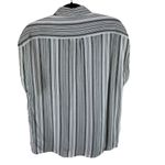 WAYF Anthropologie Striped Lightweight Sleeveless Collared Rayon Button Up Sz L Photo 1
