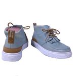 Dr. Martens "JEMIMA" LIGHT BLUE & TAN THICK SOLE CHUKKA ANKLE BOOTS W/FRINGE (7) Photo 4