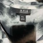 a.n.a  (PXL) TIED DYED BLACK/WHITE‎ LONG SLEEVE BUTTON DOWN BLOUSE PRE-OWNED Photo 2