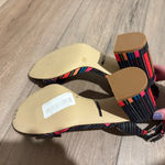 Gianni Bini  Arleena striped Ankle Strap Block Heel Sandals black multicolor 7 Photo 4