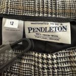Pendleton Vintage  Womens Virgin Wool Slacks Pants Sz 12 Houndstooth Black Brown Photo 7