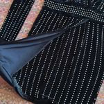 Windsor  BLACK VELVET STUDDED V NECK WRAP LONG SLEEVE DRESS Photo 9