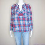 Madewell Indigo-Dyed Popover Shirt in Casey Plaid, size M Photo 15