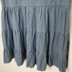 Adyson Parker  Linen Blend‎ Tiered Ruffle Pockets Mini Dress Green Size Small Photo 2