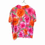 Caribbean Joe  Silk Rayon Floral Camp Shirt Tropical Print Button Front Size L Photo 6