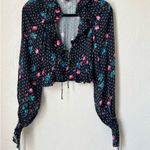 For Love & Lemons Rosen tie front black top size XXS Photo 1