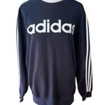Adidas Originals Navy Blue Logo Three Stripes Crewneck Sweatshirt Size Medium Photo 0