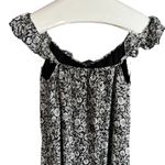 Loft  Palm Flutter Strap Pocket Double Side Slit Midi Dress Black White Photo 11