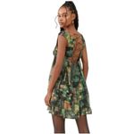 Urban Outfitters  Justine Printed Lace-up Mini Dress In Neutral Multi Photo 10
