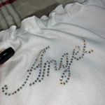 NEW Rhinestone Crop Top White Size M Photo 2