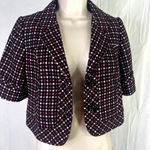 OBR Cropped Dotted Short Sleeve Blazer Women's Size XS Black Photo 9
