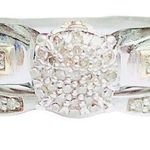 Bridal Set Wedding Engagement Cross Round Diamond Ring Sz 6.75 Photo 0