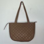 Hobo Carver Quilted Shoulder Bag Tan Beige Leather Purse Handbag Women's Photo 0