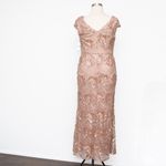 Alex Evenings  Long Embroidered Lace Cap Sleeve Gown Photo 2