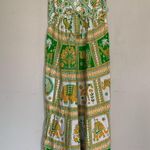 Vintage | Cotton Scarf Midi Dress Orange Green Print Farm Rio Small Photo 0