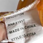 Solitaire Anthropologie Women's Yellow Stripe Cotton Short Sleeve Blouse Top XL Photo 3